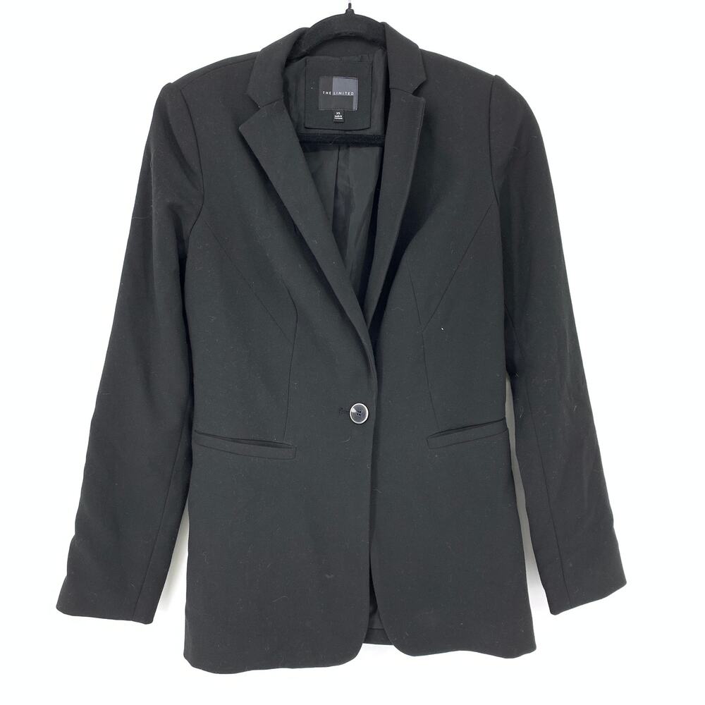 The Limited Women's Size XS Button Front Blazer Suit Jacket Black